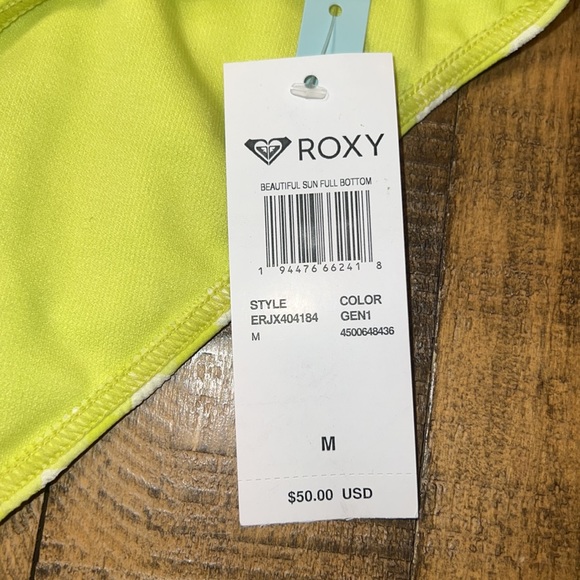 NWT Roxy Women’s Lime Green Swim Bottom SZ Medium - Picture 6 of 8